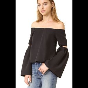 RE:NAMED off the shoulder top with cut out